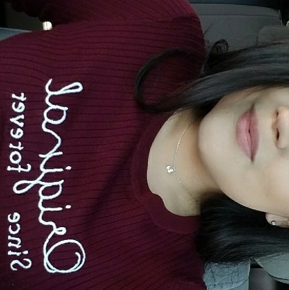 Burgundy long sleeve shirt